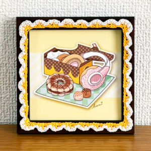 デジタルイラスト のおすすめ作品・人気作家 イラスト かぎ針編み かわいい カラフル スイーツ ドーナツ ヘッドフォン ポップ ドーナツ=ヘッドフォン インテリア絵画 アート