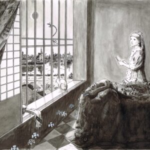 絵画 のおすすめ作品・人気作家 江戸 デルフト 龍 恋 名所和蘭壱景~電子手紙を読む女 インテリア絵画 アート