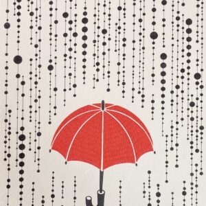 ペン画 ドローイングのおすすめ作品・人気作家 雨 傘 赤い傘ひとり インテリア絵画 アート