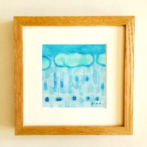 水彩画 のおすすめ作品・人気作家 ドローイング，青，ブルー，水彩，ペン 雲の上の青い空 インテリア絵画 アート