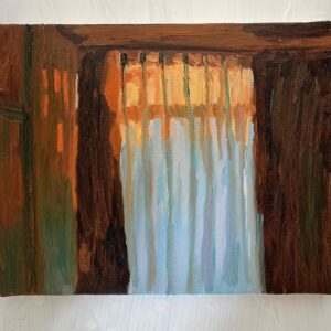 絵画 のおすすめ作品・人気作家 夕暮れ時 油彩画 原画・油彩「室内 20252」絵画・F3(22×27㎝)アート・キャンバス インテリア絵画 アート