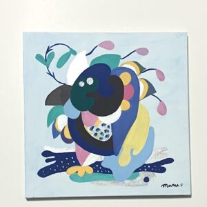 アクリル画 のおすすめ作品・人気作家 鳥　 雲の上の鳥　植物 インテリア絵画 アート