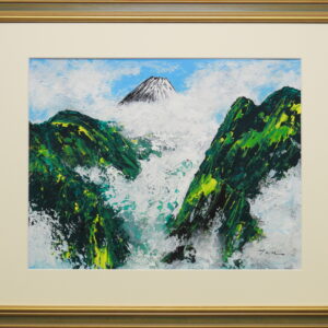 絵画 のおすすめ作品・人気作家 富士山 深山 高山 雲 霧 「天空の富士」(NO.2612) / 6号F / ケント紙（0.5ミリ厚)にアクリル絵の具不透明 / 額付き（アクリル板付き）－ 額は取り寄せになりますので1週間ほどお待ち願います / 安本太ん 芸大卒 / 画像をクリックすると全面画像になります インテリア絵画 アート