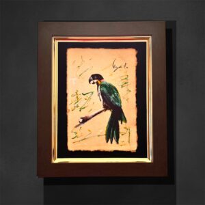 水彩画 のおすすめ作品・人気作家 水彩古紙エッジペーパー スグロシロハラインコ インテリア絵画 アート