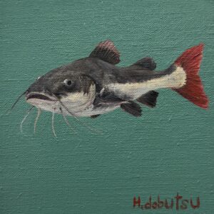 油絵 のおすすめ作品・人気作家 油絵魚キャットフィッシュなまずナマズ レッドテールキャットフィッシュ インテリア絵画 アート