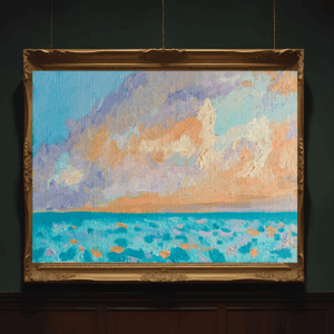 絵画 のおすすめ作品・人気作家 油彩画　風景画　海 原画・油彩「朝の海　20253」絵画・サムホール（16×23㎝）アート・キャンバス インテリア絵画 アート