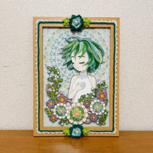 デジタルイラスト のおすすめ作品・人気作家 イラスト 緑 花 かぎ針編み アート グリーン マンダラ 女の子 Harmony インテリア絵画 アート