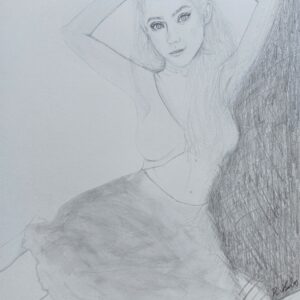 水彩画 のおすすめ作品・人気作家 女性 ポートレート 素描 鉛筆 portrait インテリア絵画 アート
