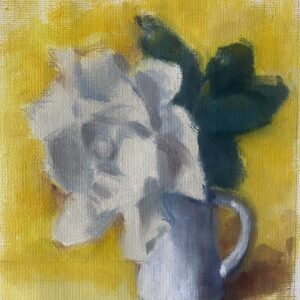 絵画 のおすすめ作品・人気作家 stillife 油画静物花oilpainting 花 クチナシ インテリア絵画 アート