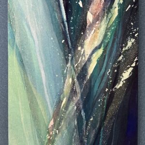 日本画 のおすすめ作品・人気作家 森 緑 岩絵具 日本画 銀箔 青 光の降る森　3 インテリア絵画 アート