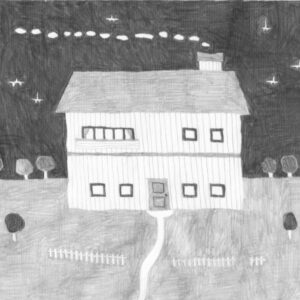 絵画 のおすすめ作品・人気作家 鉛筆夜風景 家 インテリア絵画 アート