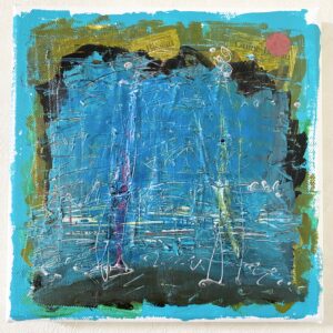 アクリル画 のおすすめ作品・人気作家 抽象画 アクリル画 ブルー 今日の絵 心象 心象風景 日々の心象シリーズ 風景画 頭の中にある インテリア絵画 アート