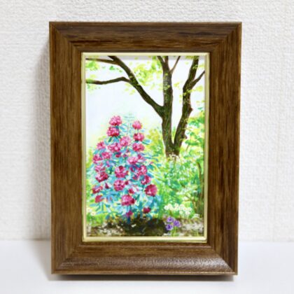 絵画 のおすすめ作品・人気作家 風景花セイヨウシャクナゲ お花の前で待ってる インテリア絵画 アート