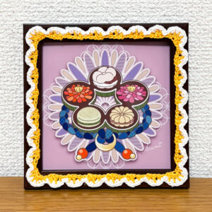 デジタルイラスト のおすすめ作品・人気作家 イラスト 花 かぎ針編み カラフル ポップ 和菓子 季節 最中 寛美 インテリア絵画 アート