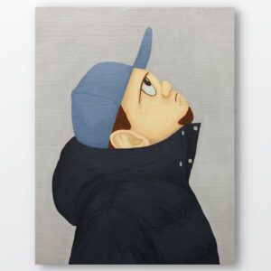 絵画 のおすすめ作品・人気作家 人物 アクリル画 インテリア キャラクター グレー ポップアート 現代アート 青 Where is the world? インテリア絵画 アート