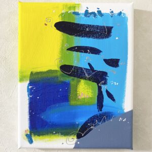 アクリル画 のおすすめ作品・人気作家 抽象画 アクリル画 イエロー ブルー 今日の絵 心象 心象風景 日々の心象シリーズ 風景画 ふかくもなく インテリア絵画 アート