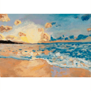 絵画 のおすすめ作品・人気作家 油彩画　風景画　海 原画　油彩「朝の海　20266」絵画・サムホール（16×23㎝）アート・キャンバス インテリア絵画 アート