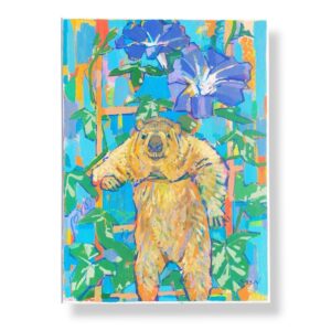 アクリル画 のおすすめ作品・人気作家 動物 花 マーモット 夏 朝顔 Marmot インテリア絵画 アート