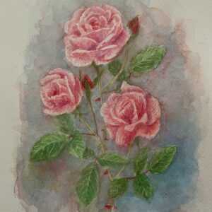 水彩画 のおすすめ作品・人気作家 rose flower 静謐な華やぎ インテリア絵画 アート