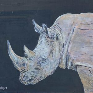アクリル画 のおすすめ作品・人気作家 グレー サイ ブラック 絶滅危惧種 rhino インテリア絵画 アート