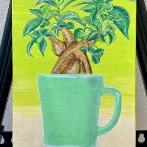 アクリル画 のおすすめ作品・人気作家 オールドスクール ガジュマル 翡翠色 観葉植物 firekingにガジュマル Dハンドルマグ インテリア絵画 アート