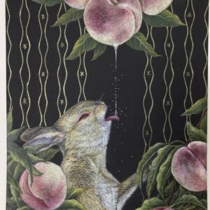 手描きイラスト のおすすめ作品・人気作家 ピンク 黒 うさぎ 桃 色鉛筆 金 銀 peach インテリア絵画 アート