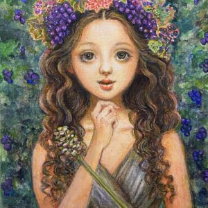 絵画 のおすすめ作品・人気作家 自然 ギリシャ神話 グリーン バッカンテ ファンタジー ブドウ 女の子 少女 巫女 美少女 花冠 バッカンテ インテリア絵画 アート