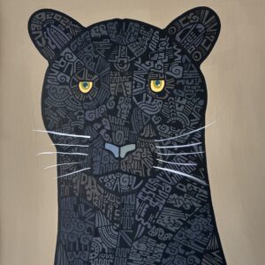 絵画 のおすすめ作品・人気作家 イラスト 動物 黒 クロヒョウ 黒いけもの インテリア絵画 アート