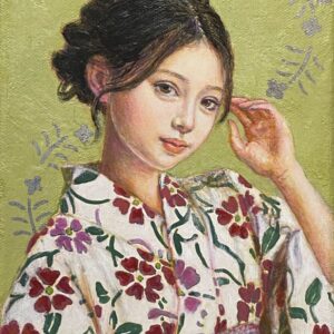 絵画 のおすすめ作品・人気作家 女性  可愛い ゆかた ノスタルジック 人物画 和服 女の子 浴衣 着物 なでしこ インテリア絵画 アート