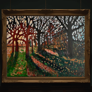 絵画 のおすすめ作品・人気作家 油彩画 風景画 32×41㎝「秋の夕暮れの公園」原画・油彩画・F6 インテリア絵画 アート