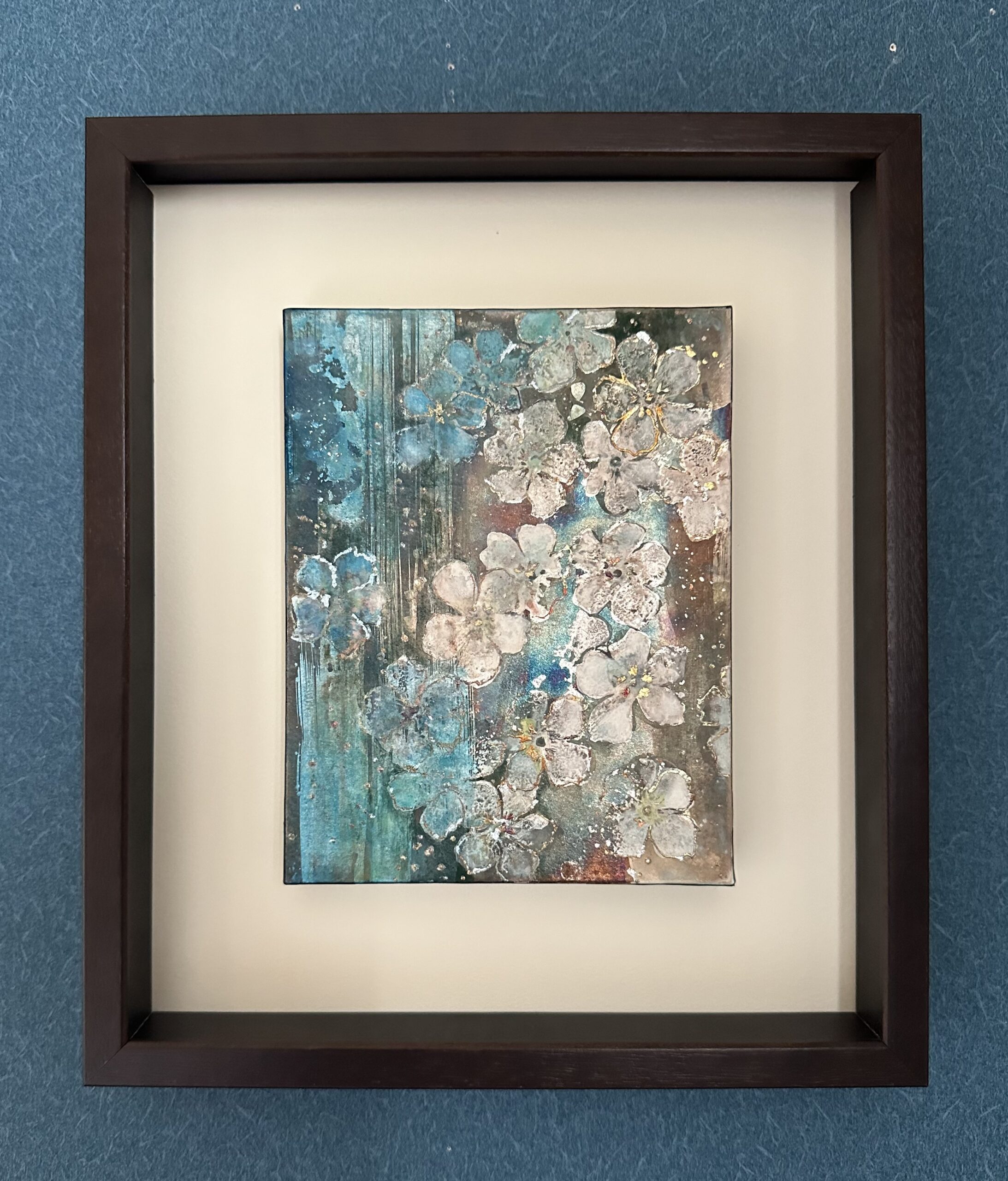日本画 のおすすめ作品・人気作家 花 日本画 銀箔 青 蒼の余韻 インテリア絵画 アート