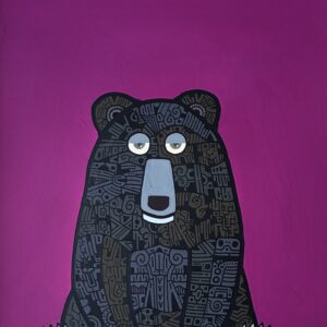 絵画 のおすすめ作品・人気作家 イラスト 動物 くま おすわり インテリア絵画 アート