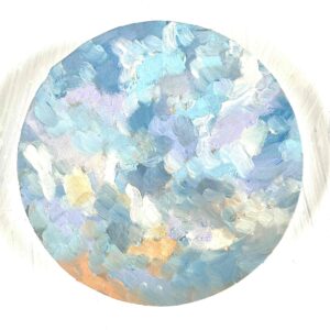 油彩・原画 『空 20265』絵画 直径30cm 丸形キャンバス | かいがのみせ