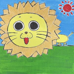 イラスト のおすすめ作品・人気作家 ライオン　動物　アクリル画 俊敏に地平を駆けるらいおん インテリア絵画 アート