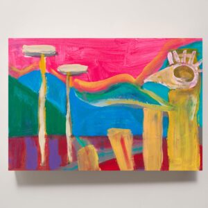 アクリル画 のおすすめ作品・人気作家 アクリル ピンク 抽象画 水彩画 イエロー カラフル モダンアート 現代アート 青 暫定風景　ーProvisional Landscapeー インテリア絵画 アート