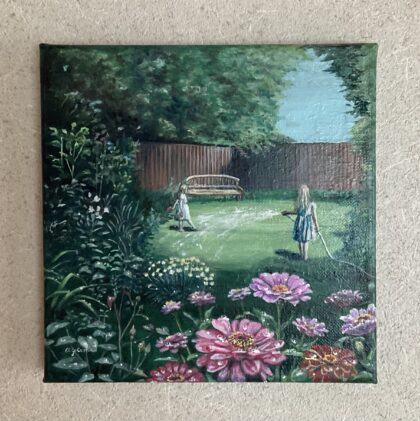 絵画 のおすすめ作品・人気作家 緑 自然 花 アクリル画 夏 緑陰に咲く インテリア絵画 アート