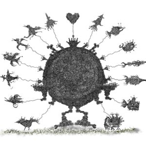 ペン画 ドローイングのおすすめ作品・人気作家 線画 Merry-Go-Round インテリア絵画 アート