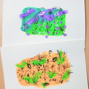 ポストカード の人気おすすめ通販 ポストカード 抽象 自然 color garden 抽象画 Nature pen ドローイング ペン画 原画 庭 現代アート Garden series（2枚セット） インテリア絵画 アート