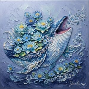 イラスト のおすすめ作品・人気作家 イラスト レトロ 動物 海 立体 花 ナチュラル モダン 現代アート 青 Blue Aria 祝福の調べ インテリア絵画 アート