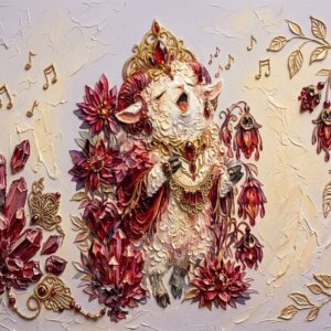 イラスト のおすすめ作品・人気作家 イラスト ピンク レトロ 動物 立体 花 赤 ナチュラル モダン 宝石 現代アート Garnet Aria 聖域の調べ インテリア絵画 アート