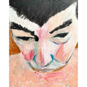絵画 のおすすめ作品・人気作家 人物 油彩 原画・:油彩「すねちん」絵画・F6(32×41㎝)・アート・キャンバス インテリア絵画 アート