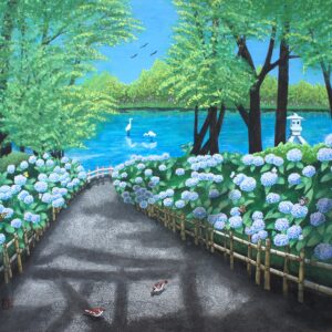 日本画 のおすすめ作品・人気作家 日本画　空間　時間　ゆとり ひと時の楽園 インテリア絵画 アート