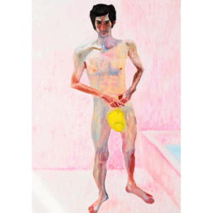 絵画 のおすすめ作品・人気作家 人物 油彩 ヌード 原画・油彩「浴室に立つ裸の男」絵画・M12（41×61㎝）アート・キャンバス インテリア絵画 アート