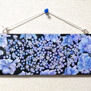 アクリル画 のおすすめ作品・人気作家 花 雨 つぼみ アジサイ 梅雨 紫 青 アジサイ インテリア絵画 アート