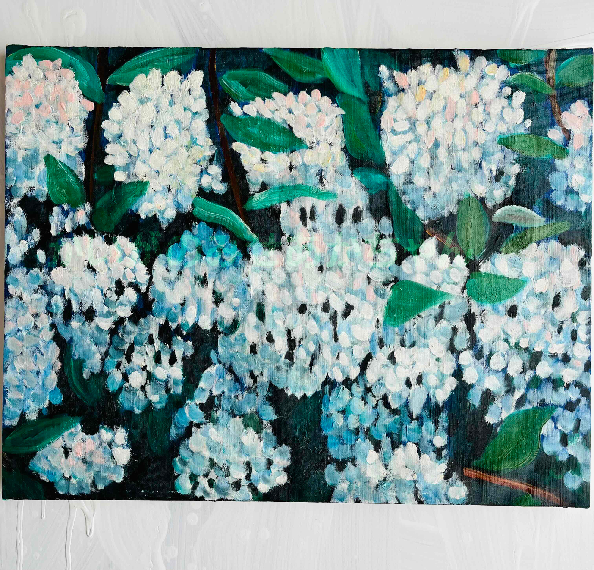 絵画 のおすすめ作品・人気作家 油彩 花 原画・油彩「紫陽花」絵画・F6（32×41㎝）アート・キャンバス インテリア絵画 アート