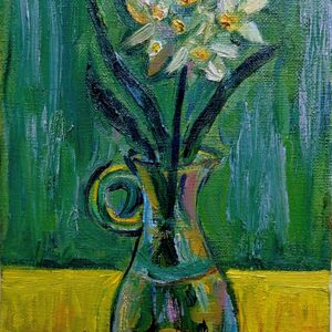 油絵 のおすすめ作品・人気作家 花癒し春への先駆け希望を届ける優しさ 水仙の花 インテリア絵画 アート