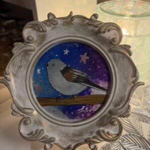 手描きイラスト のおすすめ作品・人気作家 シマエナガ 冬空とシマエナガ インテリア絵画 アート