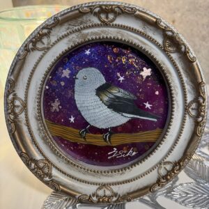 手描きイラスト のおすすめ作品・人気作家 シマエナガ 夜空とシマエナガ インテリア絵画 アート