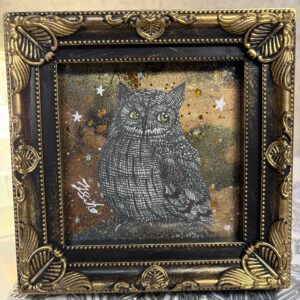 手描きイラスト のおすすめ作品・人気作家 フクロウ 秋の星空とコノハズク インテリア絵画 アート