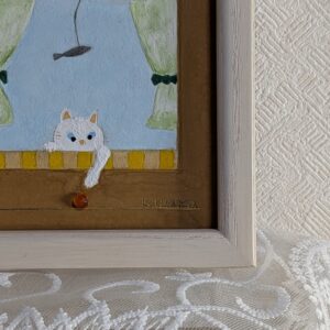 日本画 のおすすめ作品・人気作家 アートのある暮らし 猫 白 mineral パワーストーン 日本画 鉱物 窓辺の白猫 インテリア絵画 アート